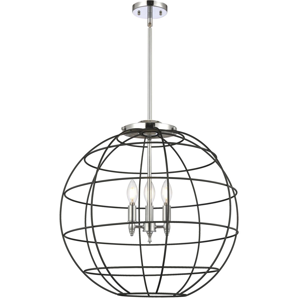 Innovations Lighting 221-3S-PC-CE-22-BK Lake Placid 3 Light 22 inch Polished Chrome Pendant Ceiling Light