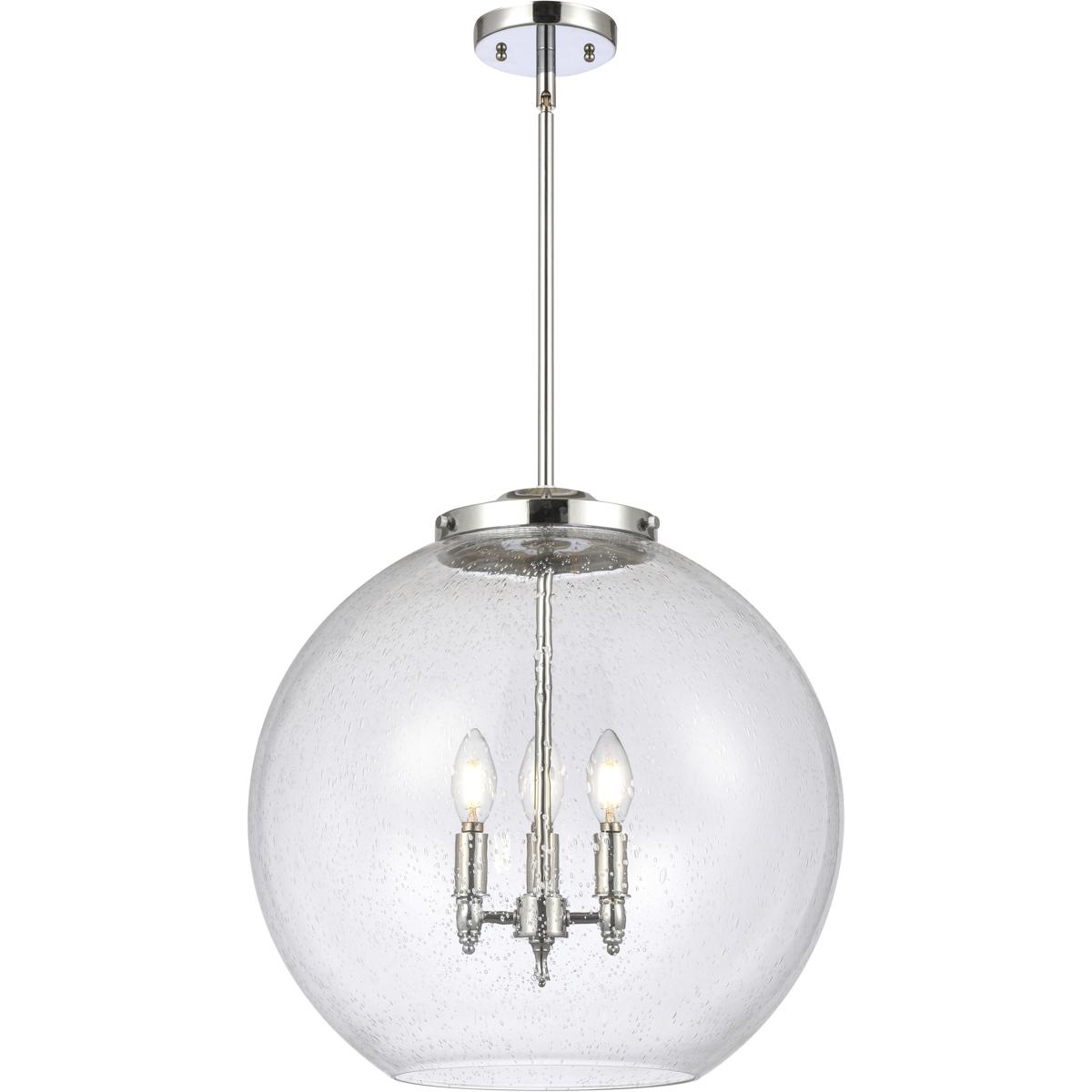 Innovations Lighting 221-3S-PC-G124-18 Ballston Athens 3 Light 17.75 inch Polished Chrome Statement Pendant Ceiling Light in Incandescent, Seedy