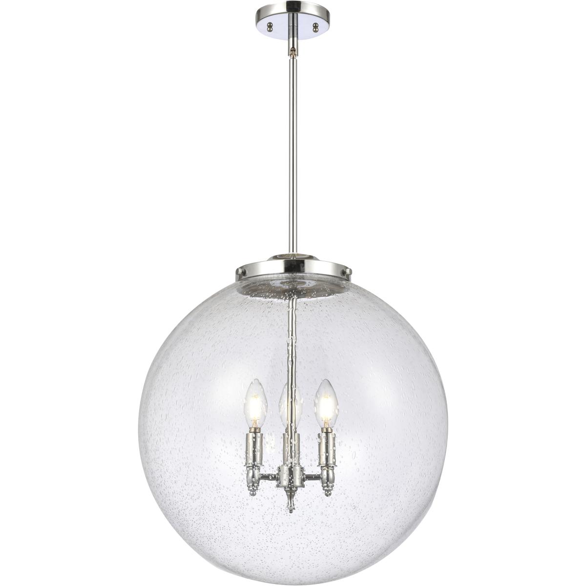 Innovations Lighting 221-3S-PC-G204-18-LED Franklin Restoration Beacon LED 18 inch Polished Chrome Statement Pendant Ceiling Light in Seedy