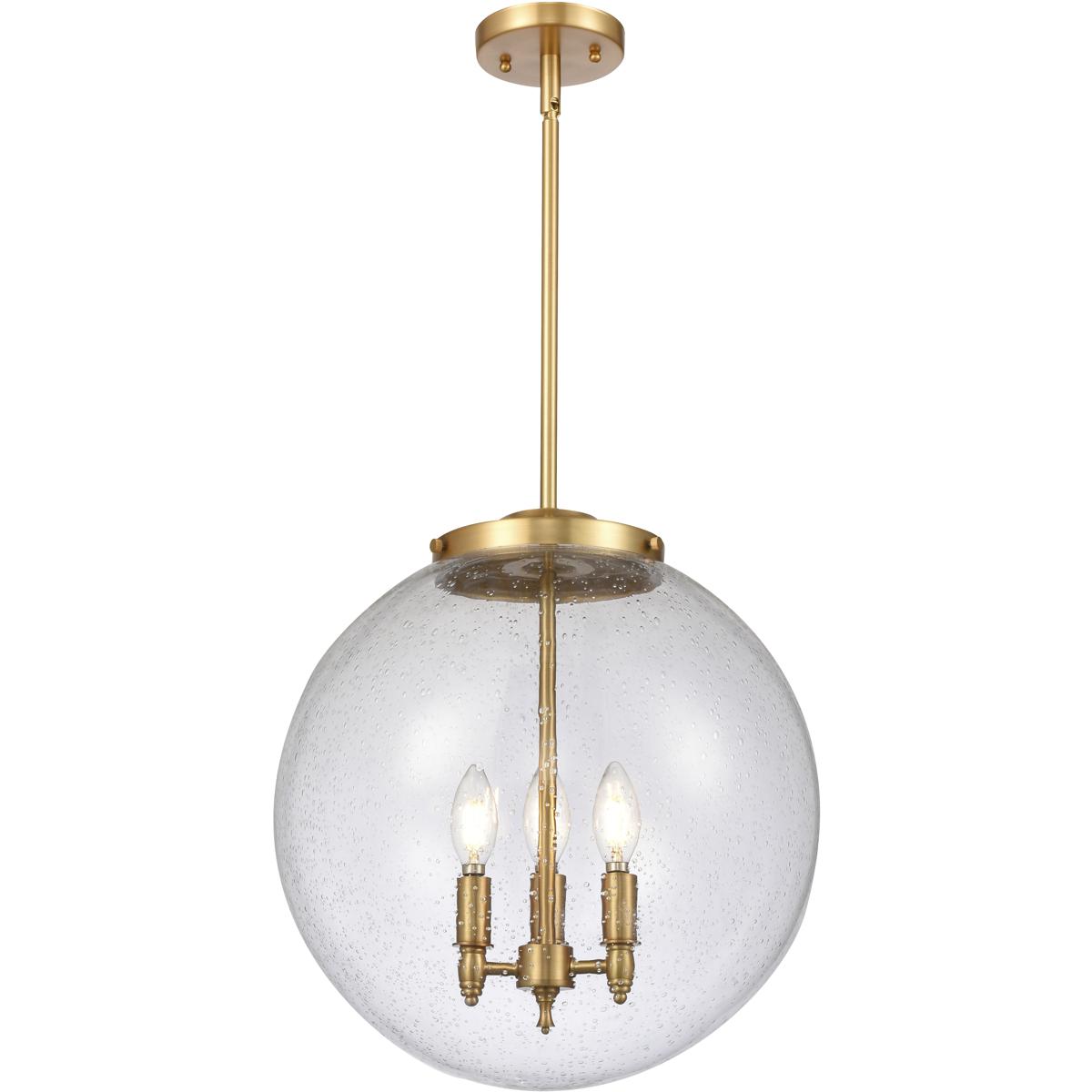 Innovations Lighting 221-3S-SG-G204-16 Franklin Restoration Beacon 3 Light 16 inch Satin Gold Statement Pendant Ceiling Light in Incandescent, Seedy