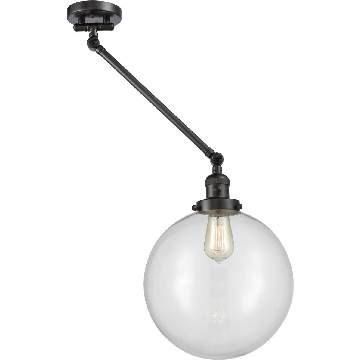Innovations Lighting 237-OB-G202-12-LED XX-Large Beacon 20 inch 100 watt Oil Rubbed Bronze Swing Arm Wall Light in Clear Glass, Franklin Restoration