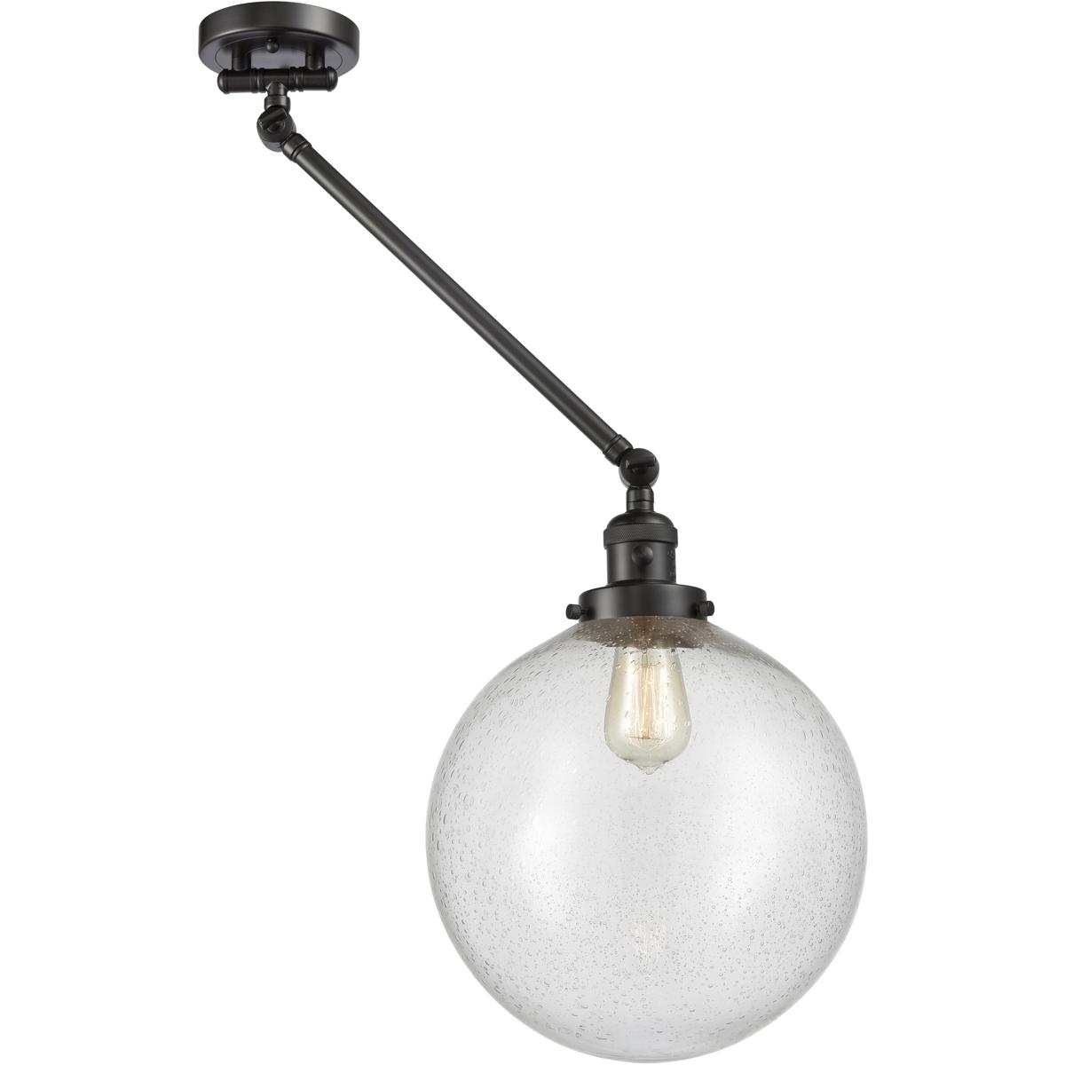 Innovations Lighting 237-OB-G204-12-LED XX-Large Beacon 20 inch 100 watt Oil Rubbed Bronze Swing Arm Wall Light in Seedy Glass, Franklin Restoration
