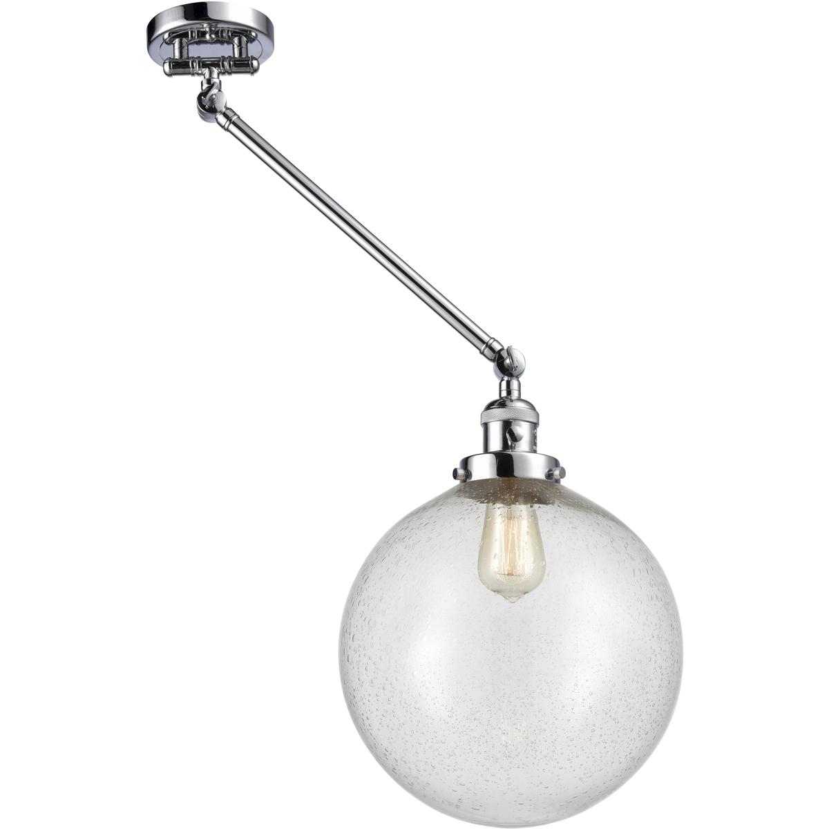 Innovations Lighting 237-PC-G204-12-LED XX-Large Beacon 20 inch 100 watt Polished Chrome Swing Arm Wall Light in Seedy Glass, Franklin Restoration