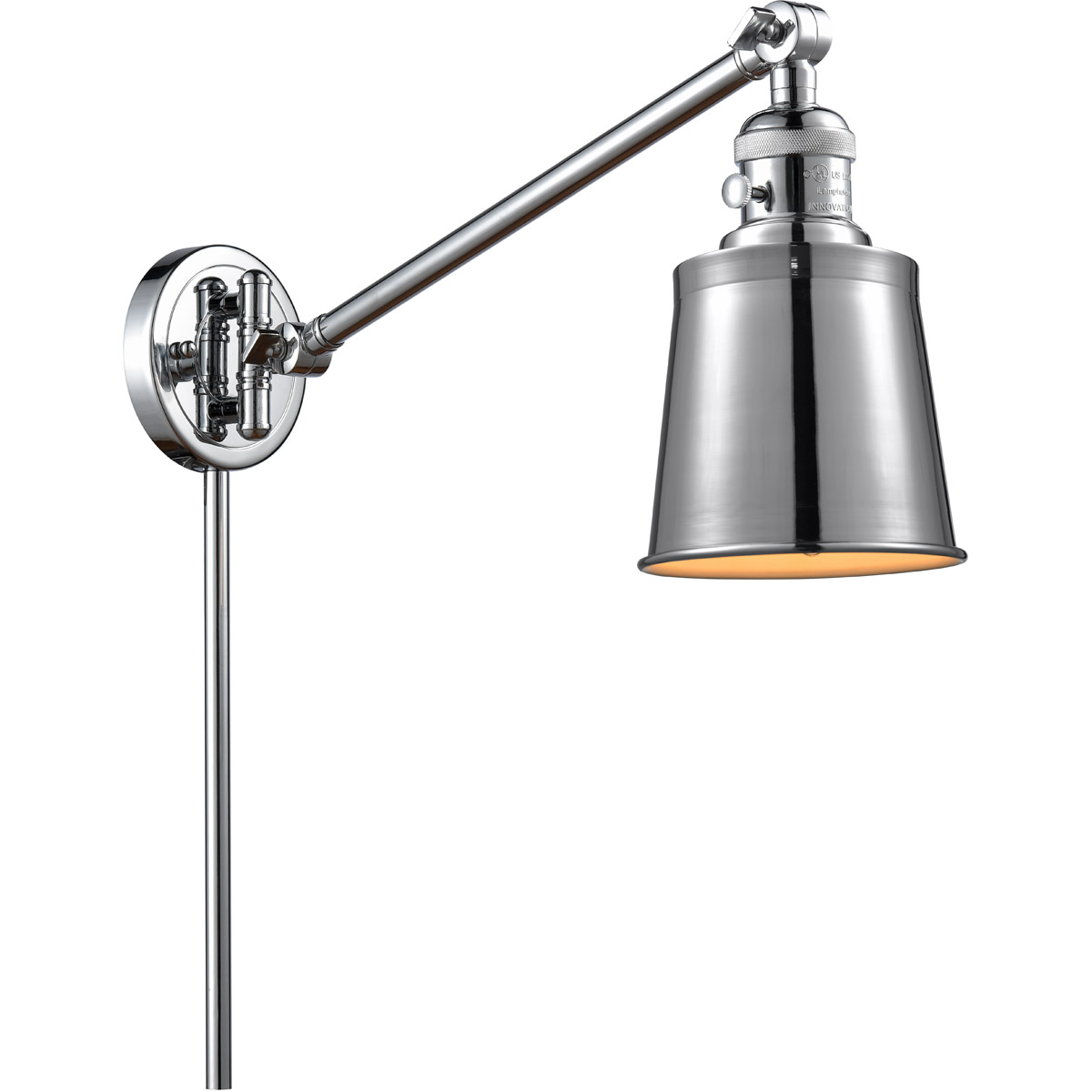 Innovations Lighting 237-PC-M9-PC Addison 21 inch 60.00 watt Polished Chrome Swing Arm Wall Light, Franklin Restoration