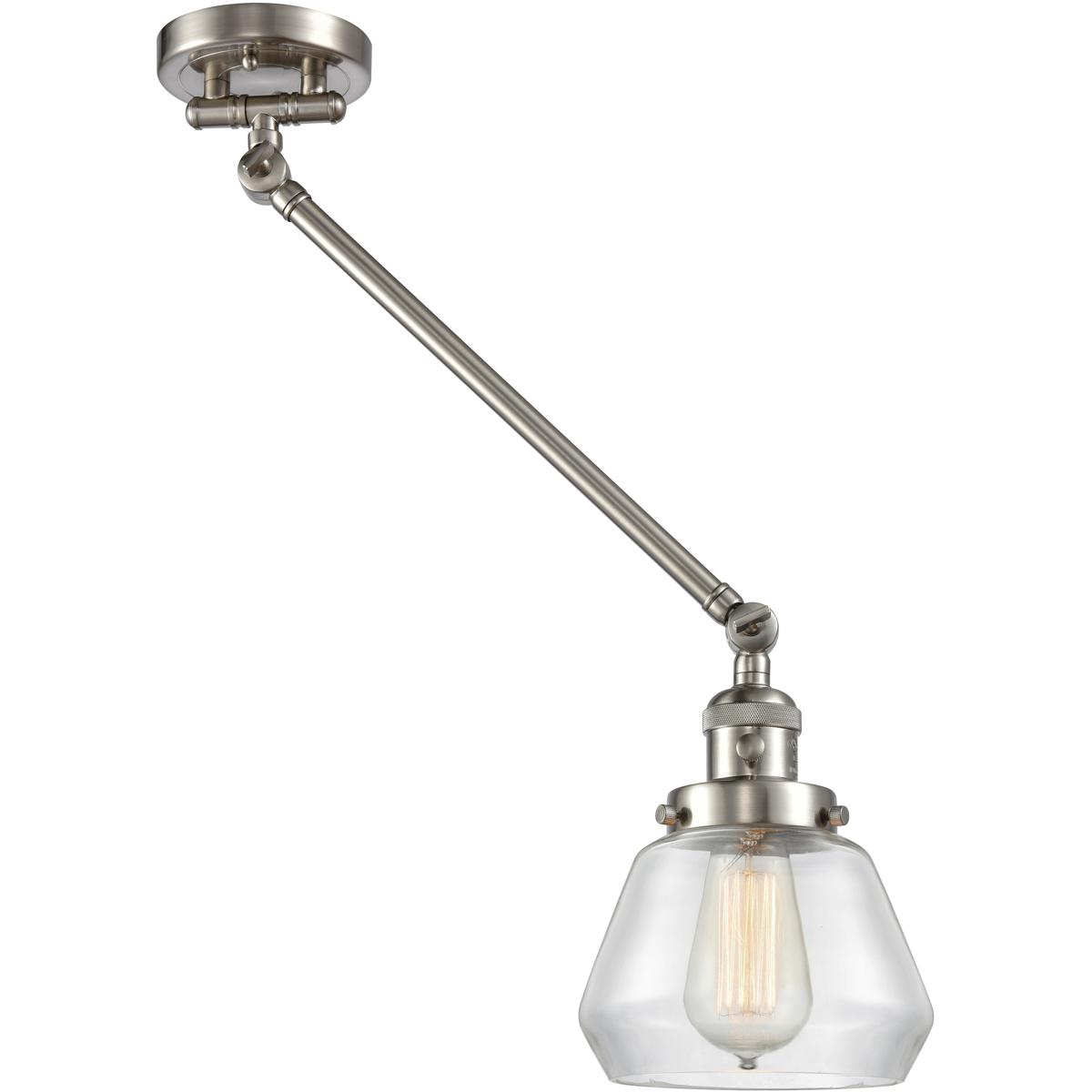 Innovations Lighting 237-SN-G172 Fulton 35 inch 60.00 watt Satin Nickel Swing Arm Wall Light, Franklin Restoration