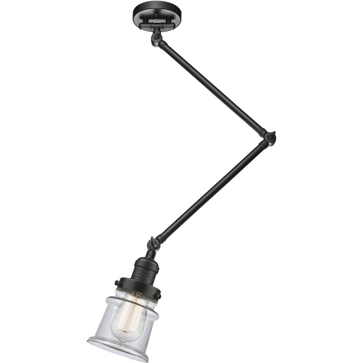 Innovations Lighting 238-OB-G182S Small Canton 30 inch 60.00 watt Oil Rubbed Bronze Swing Arm Wall Light, Franklin Restoration