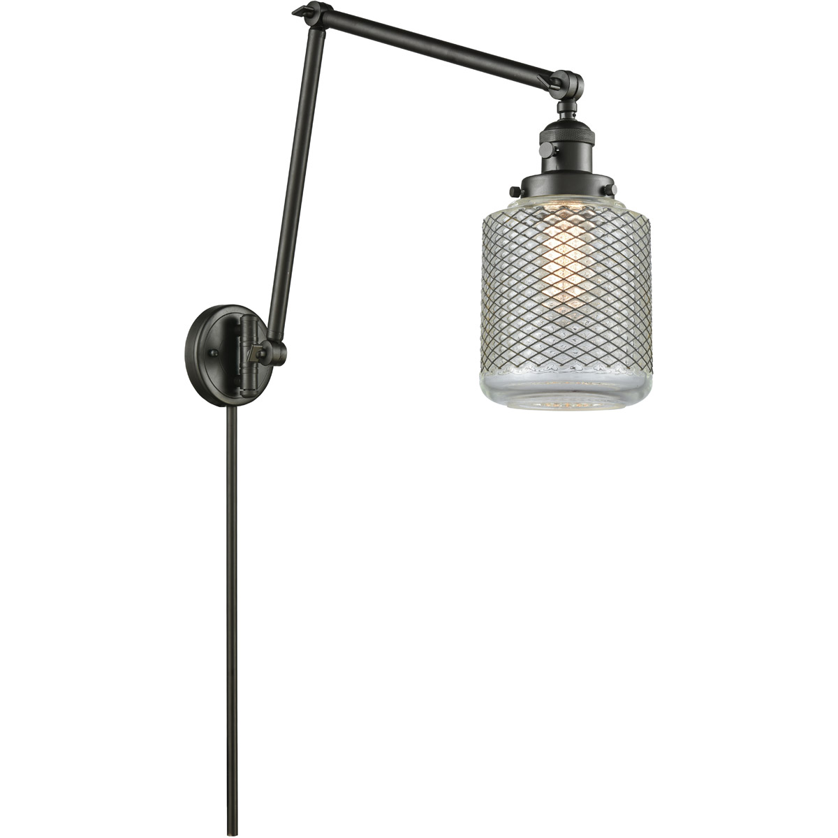 Innovations Lighting 238-OB-G262-LED Stanton 30 inch 3.50 watt Oil Rubbed Bronze Swing Arm Wall Light, Franklin Restoration