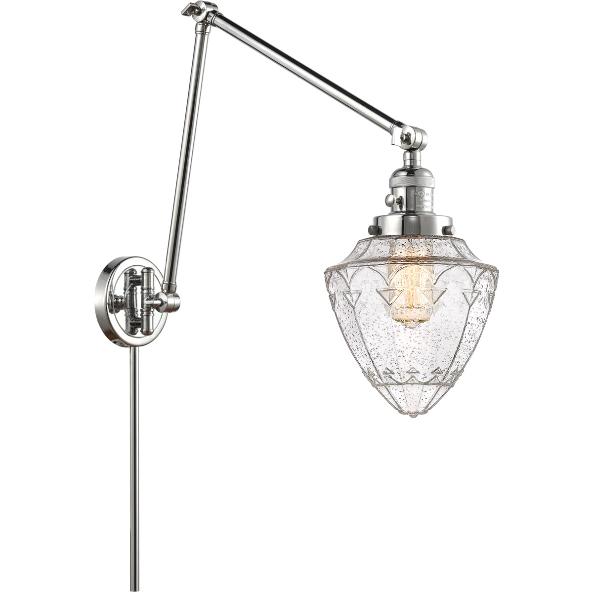 Innovations Lighting 238-PC-G664-7-LED Franklin Restoration Bullet 32 inch 6.00 watt Polished Chrome Swing Arm Wall Light