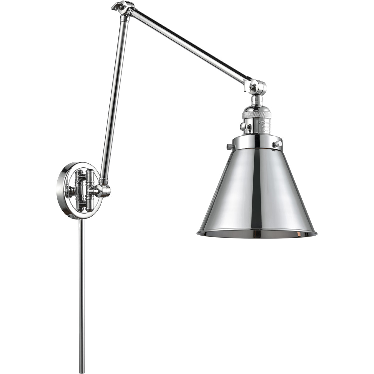 Innovations Lighting 238-PC-M13-PC-LED Appalachian 30 inch 3.5 watt Polished Chrome Swing Arm Wall Light, Franklin Restoration