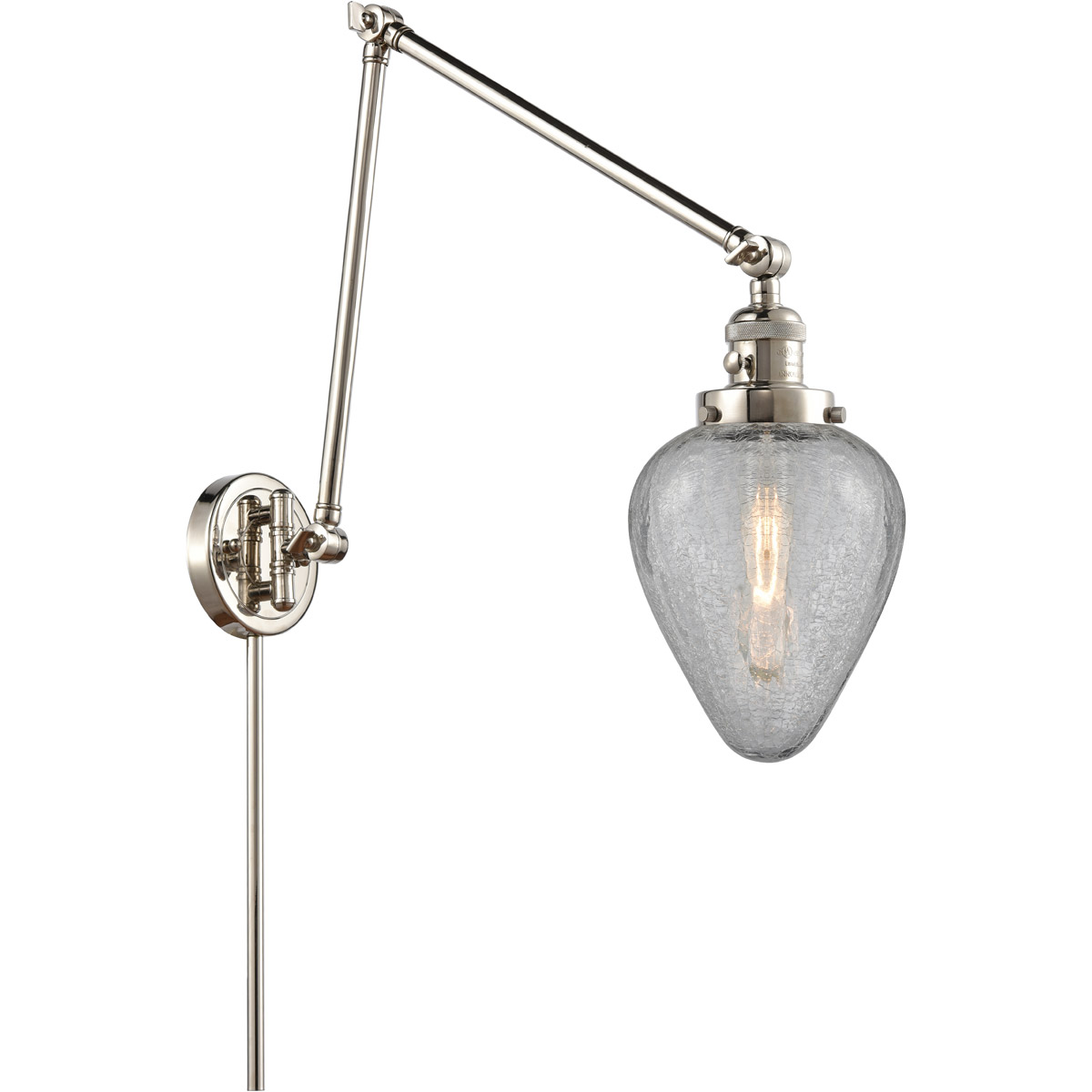 Innovations Lighting 238-PN-G165-LED Geneseo 30 inch 3.50 watt Polished Nickel Swing Arm Wall Light, Franklin Restoration