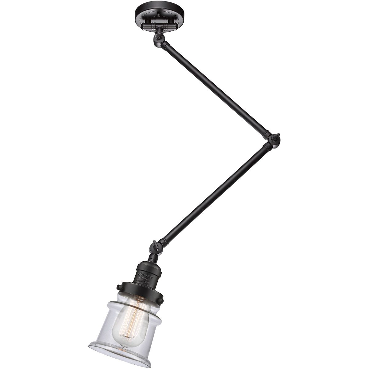 Innovations Lighting 238C-BAB-G182S Small Canton 1 Light 14 inch Black Antique Brass Flush Mount Ceiling Light, Franklin Restoration