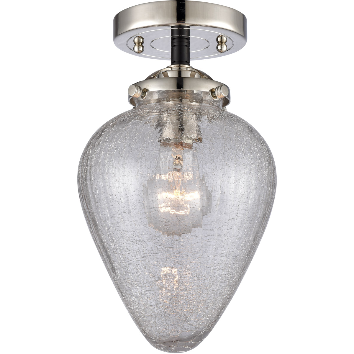 Innovations Lighting 284-1C-BPN-G165-LED Nouveau Geneseo LED 7 inch Black Polished Nickel Semi-Flush Mount Ceiling Light, Nouveau