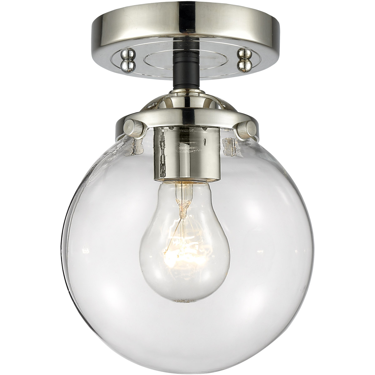 Innovations Lighting 284-1C-BPN-G202-10-LED Nouveau X-Large Beacon LED 10 inch Black Polished Nickel Semi-Flush Mount Ceiling Light in Clear Glass, No