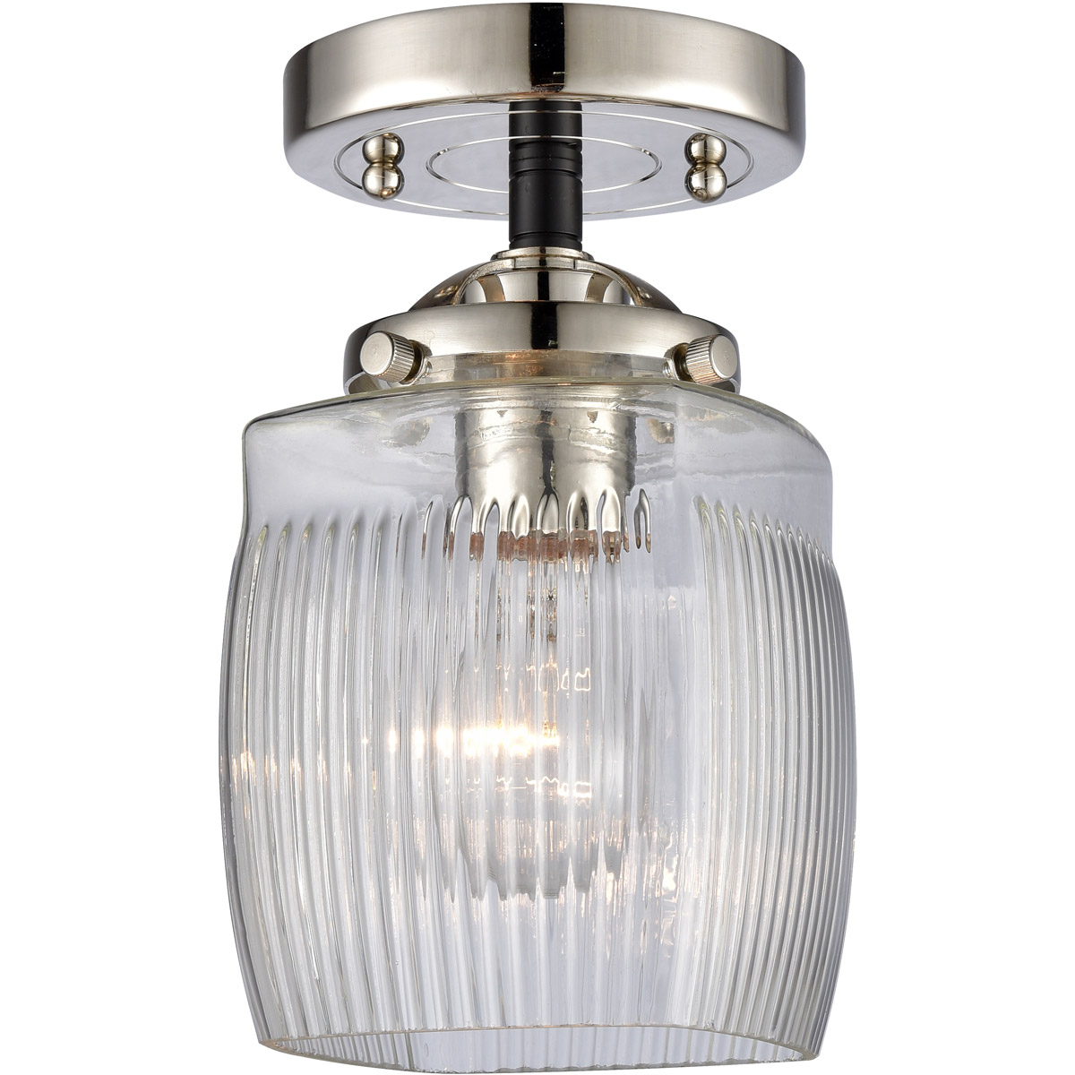 Innovations Lighting 284-1C-BPN-G302-LED Nouveau Colton LED 6 inch Black Polished Nickel Semi-Flush Mount Ceiling Light, Nouveau