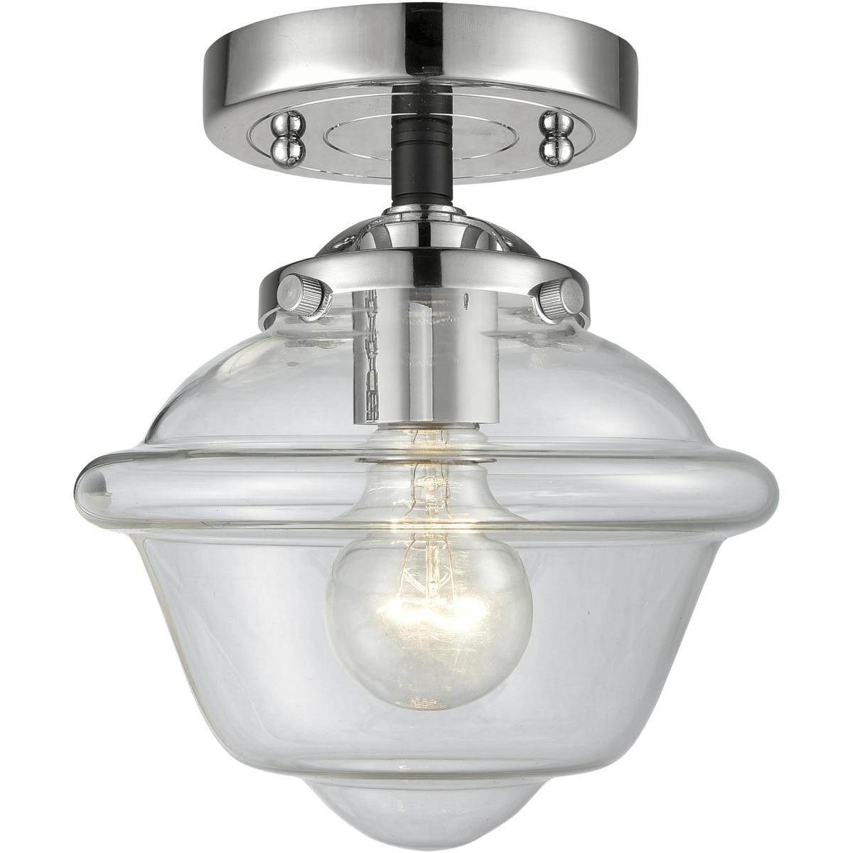 Innovations Lighting 284-1C-BPN-G532-LED Nouveau Small Oxford LED 7.5 inch Black Polished Nickel Semi-Flush Mount Ceiling Light in Clear Glass, Nouvea