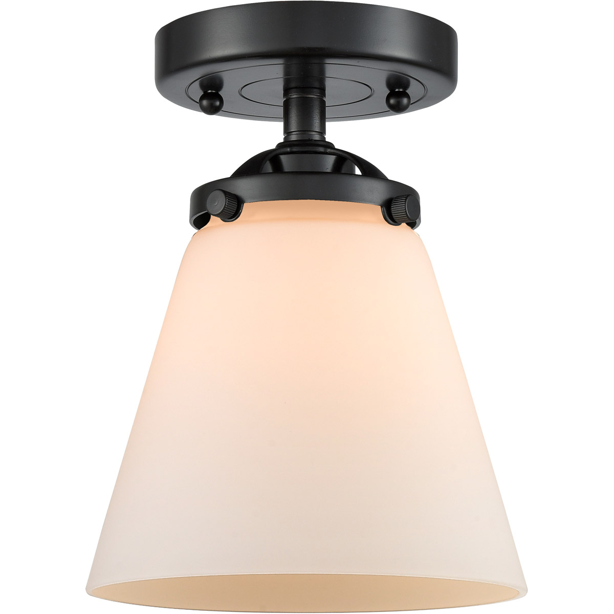 Innovations Lighting 284-1C-OB-G61 Nouveau Small Cone 1 Light 6 inch Oil Rubbed Bronze Semi-Flush Mount Ceiling Light in Matte White Glass, Nouveau