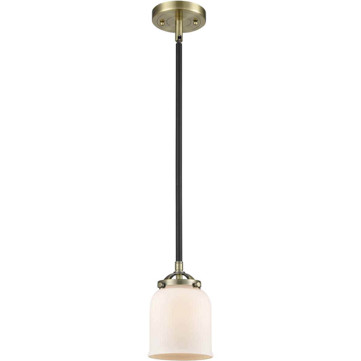 Innovations Lighting 284-1S-BAB-G51 Nouveau Bell 1 Light 5 inch Black Antique Brass Mini Pendant Ceiling Light in Incandescent, Matte White, Nouveau