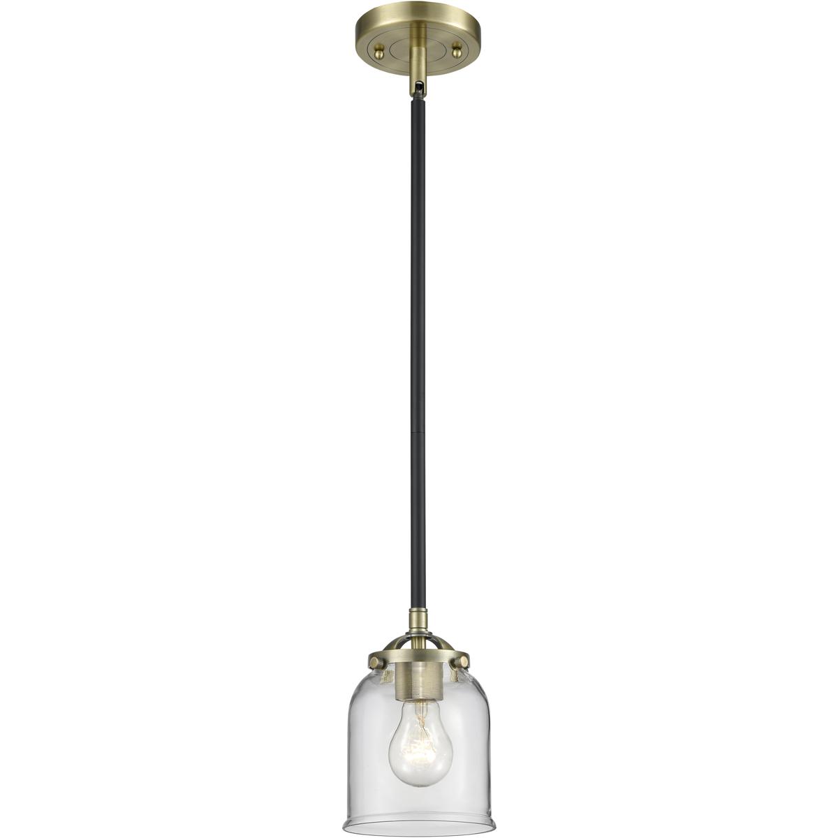 Innovations Lighting 284-1S-BAB-G52 Nouveau Bell 1 Light 5 inch Black Antique Brass Mini Pendant Ceiling Light in Incandescent, Clear, Nouveau