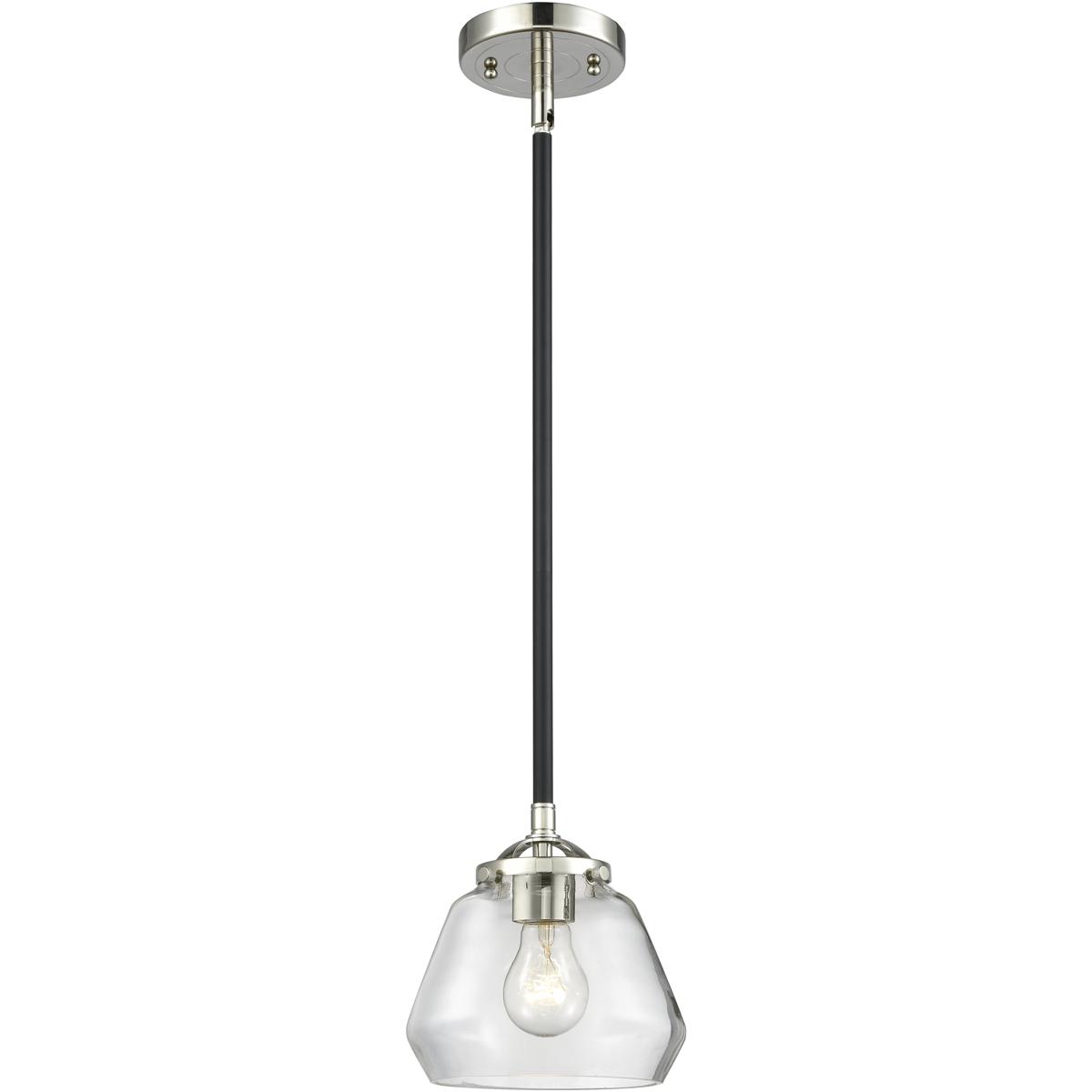 Innovations Lighting 284-1S-BPN-G172 Nouveau Fulton 1 Light 6.75 inch Black Polished Nickel Mini Pendant Ceiling Light in Incandescent, Clear, Nouveau