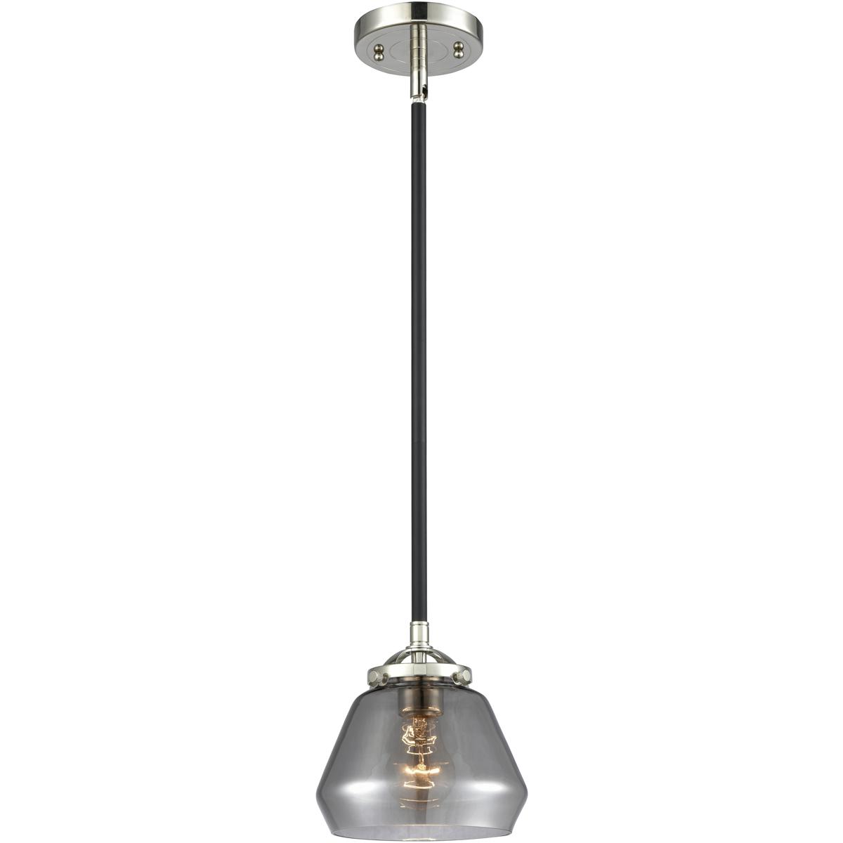 Innovations Lighting 284-1S-BPN-G173 Nouveau Fulton 1 Light 6.75 inch Black Polished Nickel Mini Pendant Ceiling Light in Bulb Not Included, Light Smo