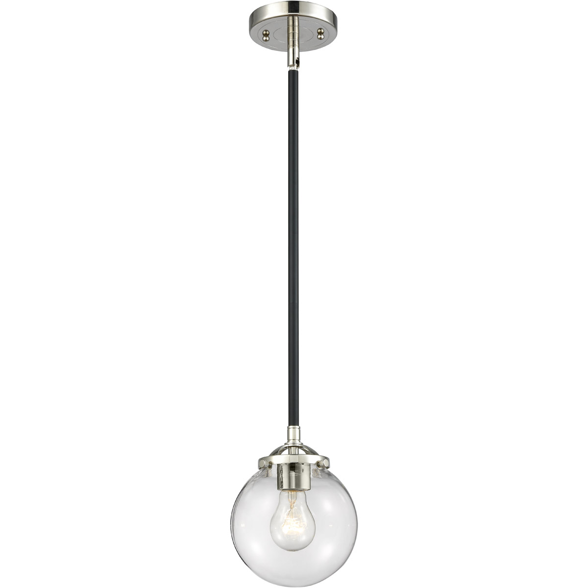 Innovations Lighting 284-1S-BPN-G202-10-LED Nouveau X-Large Beacon LED 10 inch Black Polished Nickel Mini Pendant Ceiling Light in Clear Glass, Nouvea