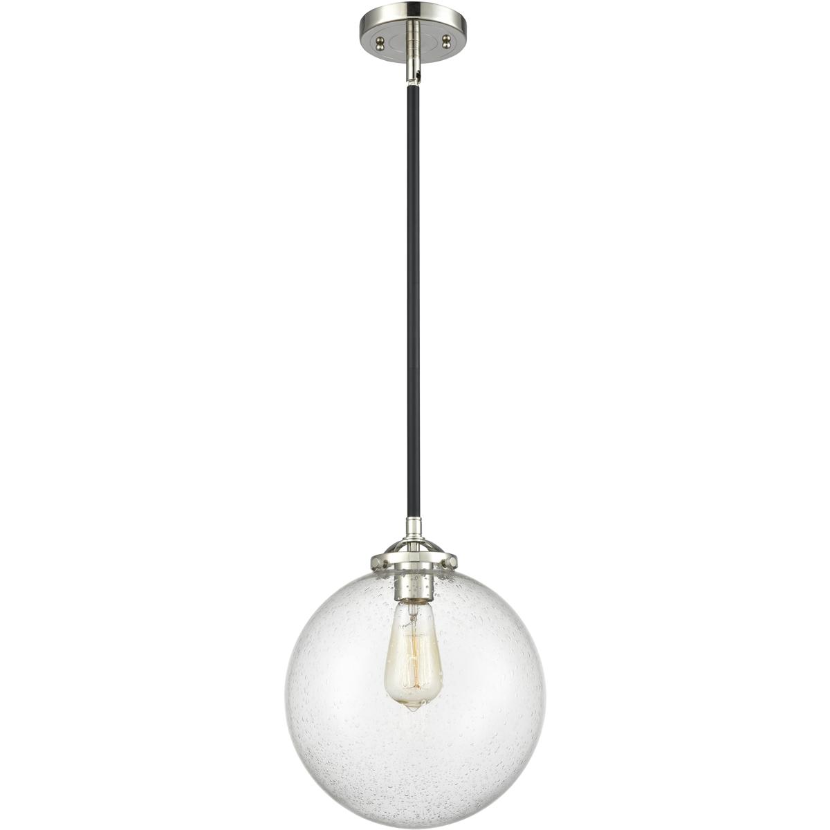 Innovations Lighting 284-1S-BPN-G204-10-LED Nouveau Beacon LED 10 inch Black Polished Nickel Mini Pendant Ceiling Light in Seedy, Nouveau