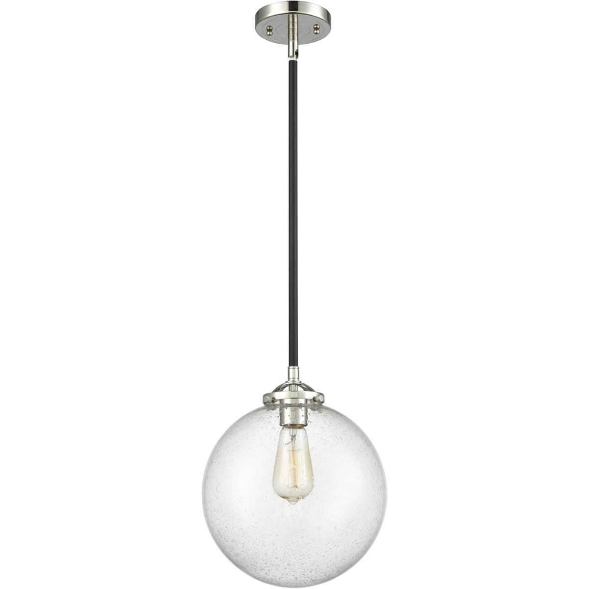 Innovations Lighting 284-1S-BPN-G204-10 Nouveau Beacon 1 Light 10 inch Black Polished Nickel Mini Pendant Ceiling Light in Incandescent, Seedy, Nouvea
