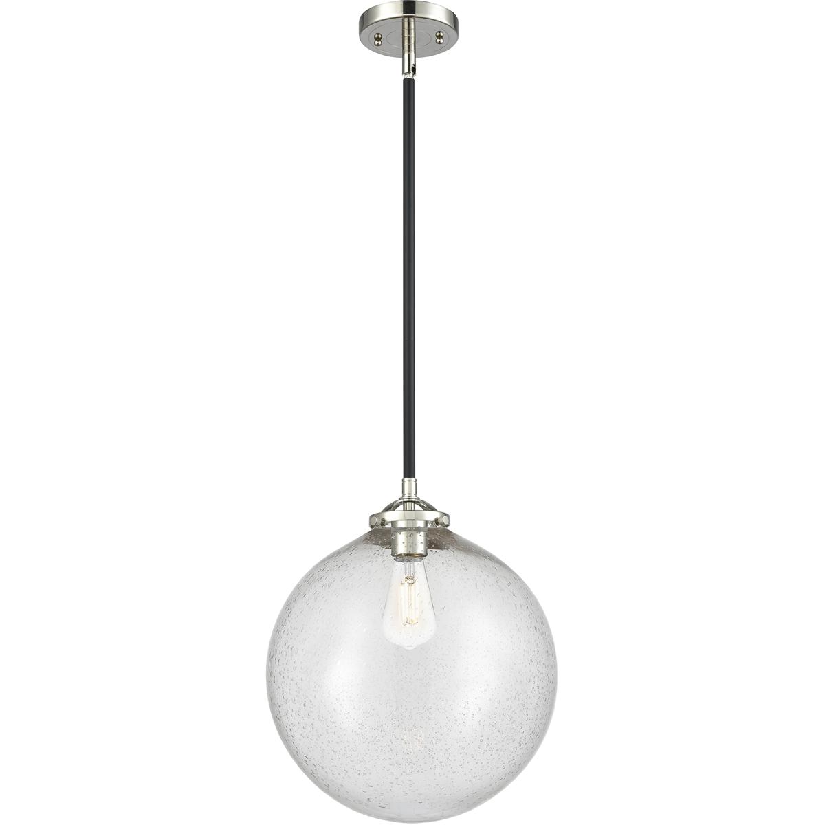 Innovations Lighting 284-1S-BPN-G204-12-LED Nouveau Beacon LED 12 inch Black Polished Nickel Mini Pendant Ceiling Light in Seedy, Nouveau