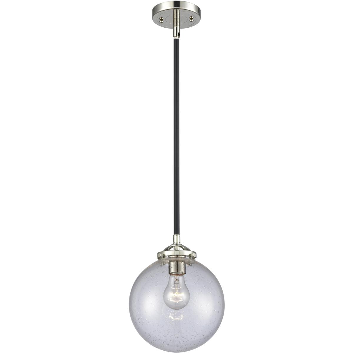 Innovations Lighting 284-1S-BPN-G204-8 Nouveau Beacon 1 Light 8 inch Black Polished Nickel Mini Pendant Ceiling Light in Incandescent, Seedy, Nouveau
