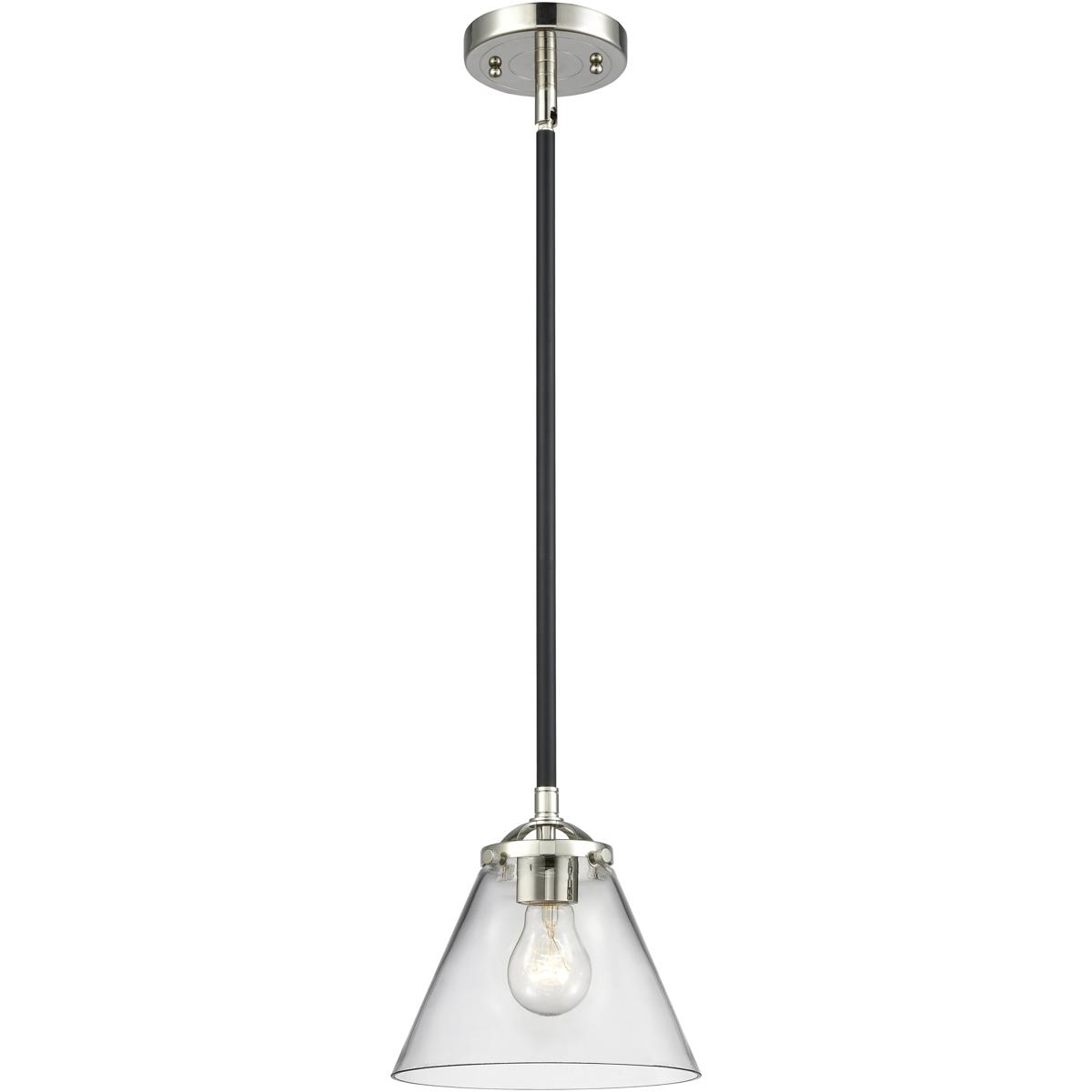 Innovations Lighting 284-1S-BPN-G42 Nouveau Cone 1 Light 7.75 inch Black Polished Nickel Mini Pendant Ceiling Light in Incandescent, Clear, Nouveau
