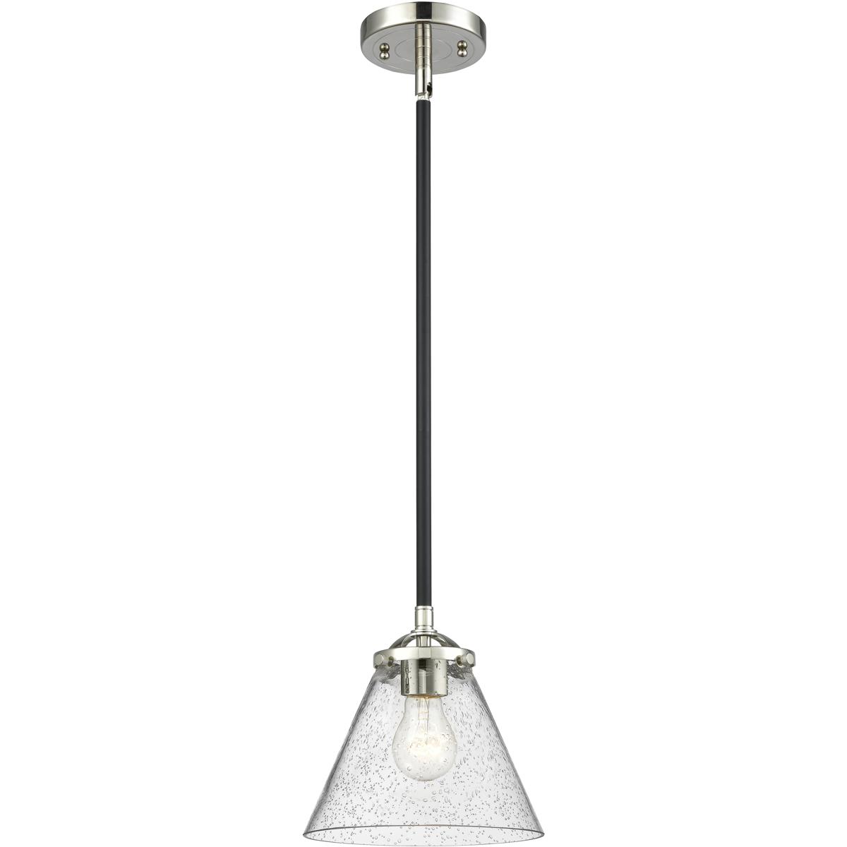 Innovations Lighting 284-1S-BPN-G44-LED Nouveau Cone LED 7.75 inch Black Polished Nickel Mini Pendant Ceiling Light in Seedy, Nouveau