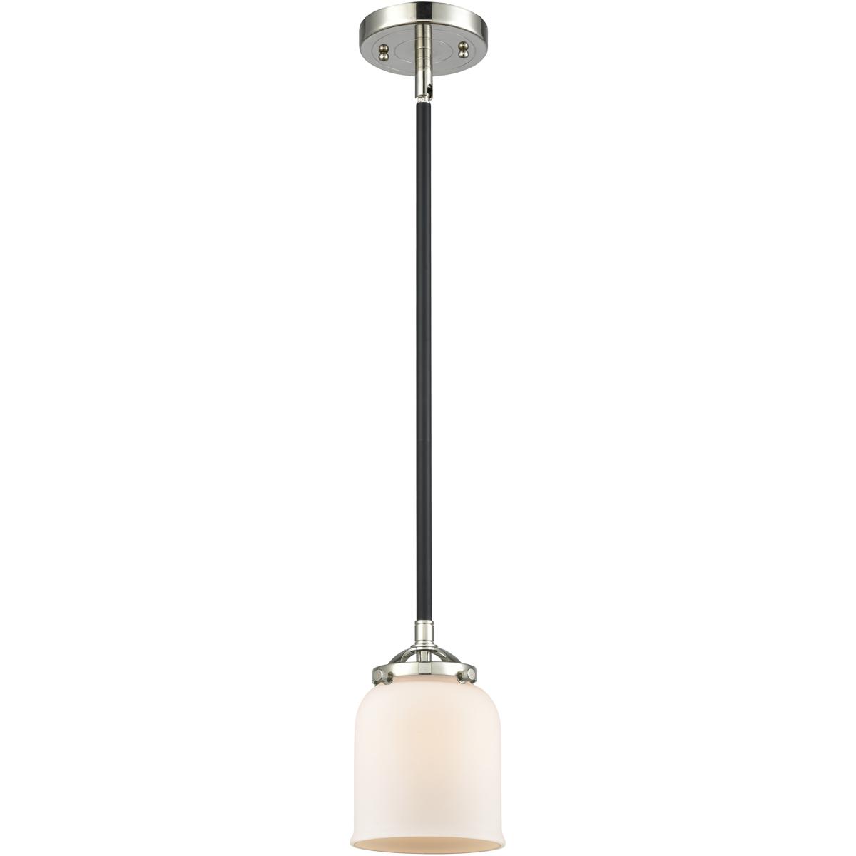 Innovations Lighting 284-1S-BPN-G51-LED Nouveau Bell LED 5 inch Black Polished Nickel Mini Pendant Ceiling Light in Matte White, Nouveau