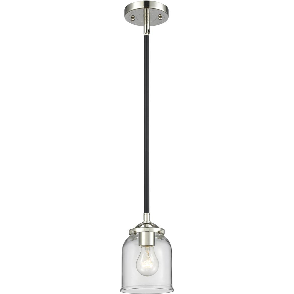 Innovations Lighting 284-1S-BPN-G52-LED Nouveau Bell LED 5 inch Black Polished Nickel Mini Pendant Ceiling Light in Clear, Nouveau