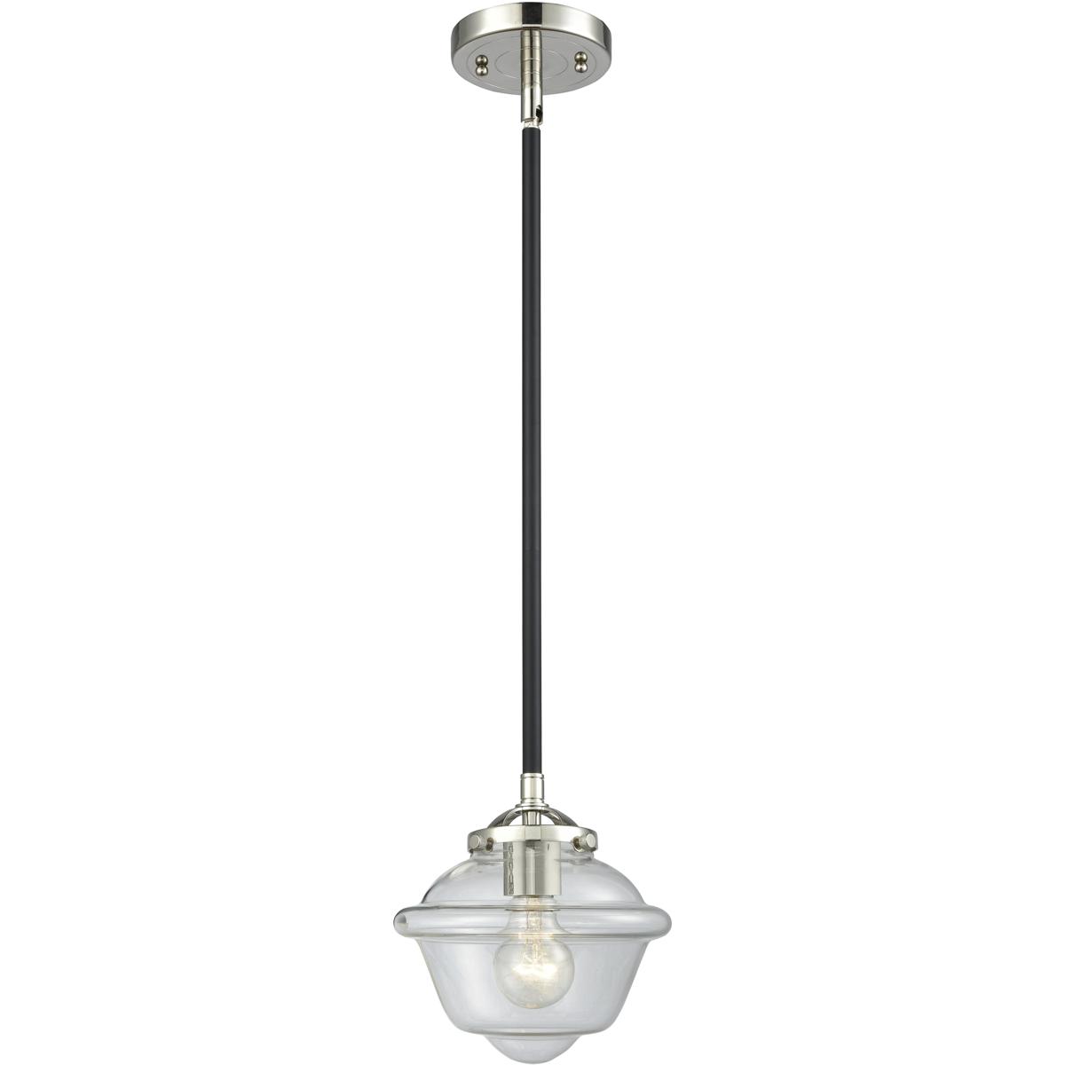Innovations Lighting 284-1S-BPN-G532-LED Nouveau Oxford LED 7.5 inch Black Polished Nickel Mini Pendant Ceiling Light in Clear, Nouveau