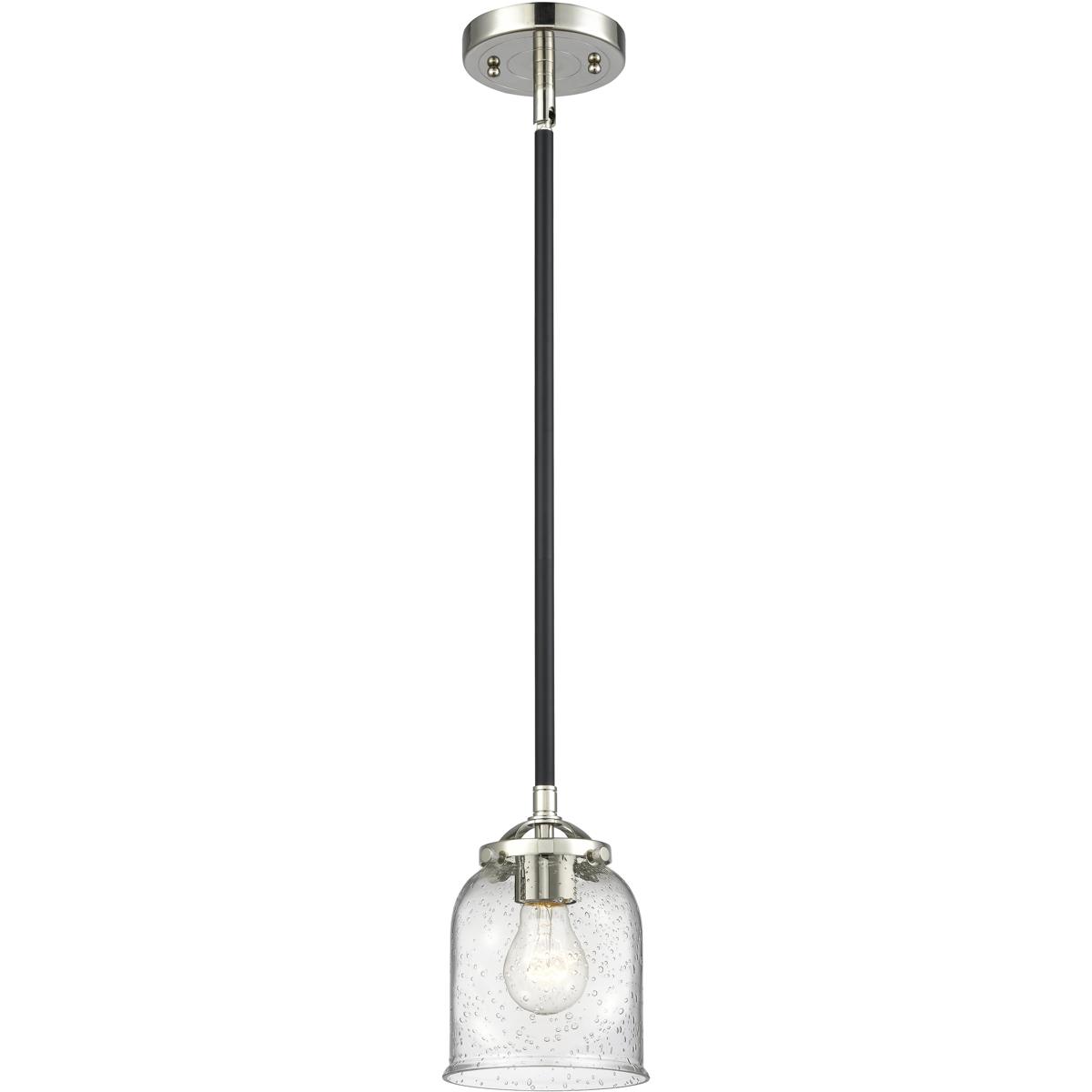 Innovations Lighting 284-1S-BPN-G54-LED Nouveau Bell LED 5 inch Black Polished Nickel Mini Pendant Ceiling Light in Seedy, Nouveau