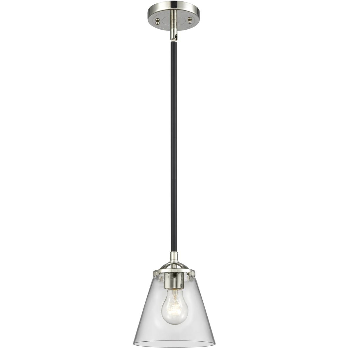 Innovations Lighting 284-1S-BPN-G62 Nouveau Cone 1 Light 6.25 inch Black Polished Nickel Mini Pendant Ceiling Light in Incandescent, Clear, Nouveau