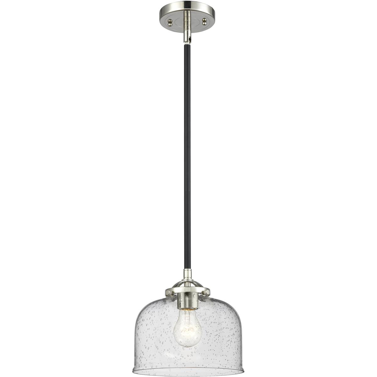 Innovations Lighting 284-1S-BPN-G74 Nouveau Bell 1 Light 8 inch Black Polished Nickel Mini Pendant Ceiling Light in Incandescent, Seedy, Nouveau