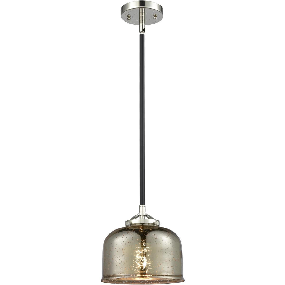Innovations Lighting 284-1S-BPN-G78-LED Nouveau Bell LED 8 inch Black Polished Nickel Mini Pendant Ceiling Light in Mercury, Nouveau