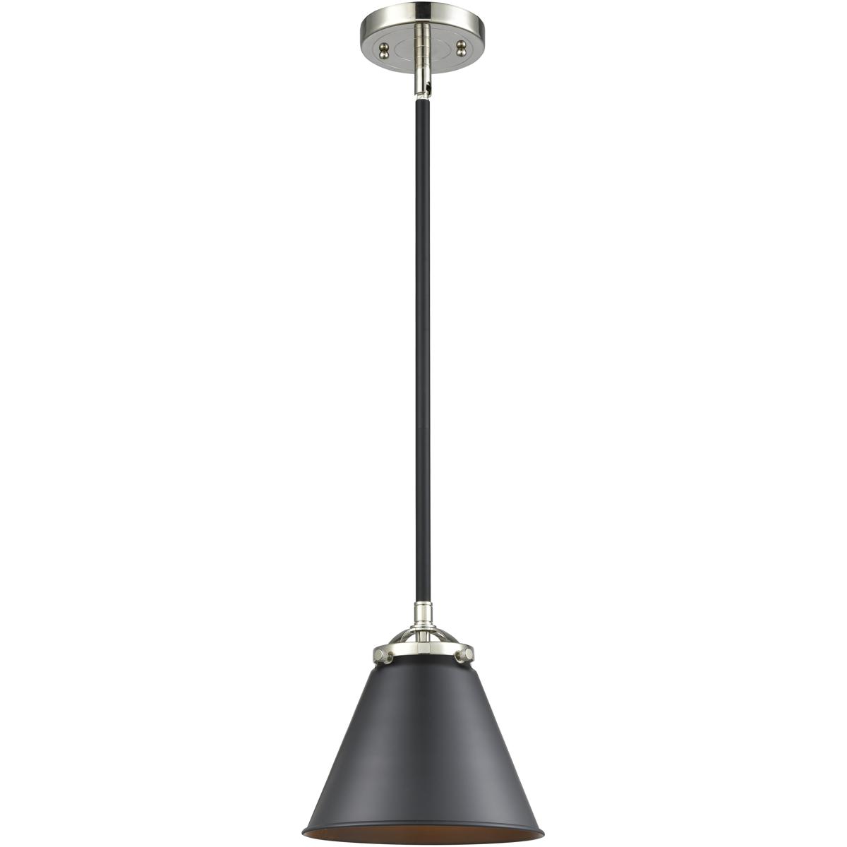 Innovations Lighting 284-1S-BPN-M13-BK-LED Nouveau Appalachian LED 8 inch Black Polished Nickel Mini Pendant Ceiling Light in Matte Black, Nouveau