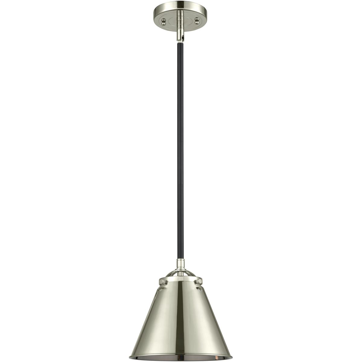 Innovations Lighting 284-1S-BPN-M13-PN Nouveau Appalachian 1 Light 8 inch Black Polished Nickel Mini Pendant Ceiling Light in Incandescent, Nouveau