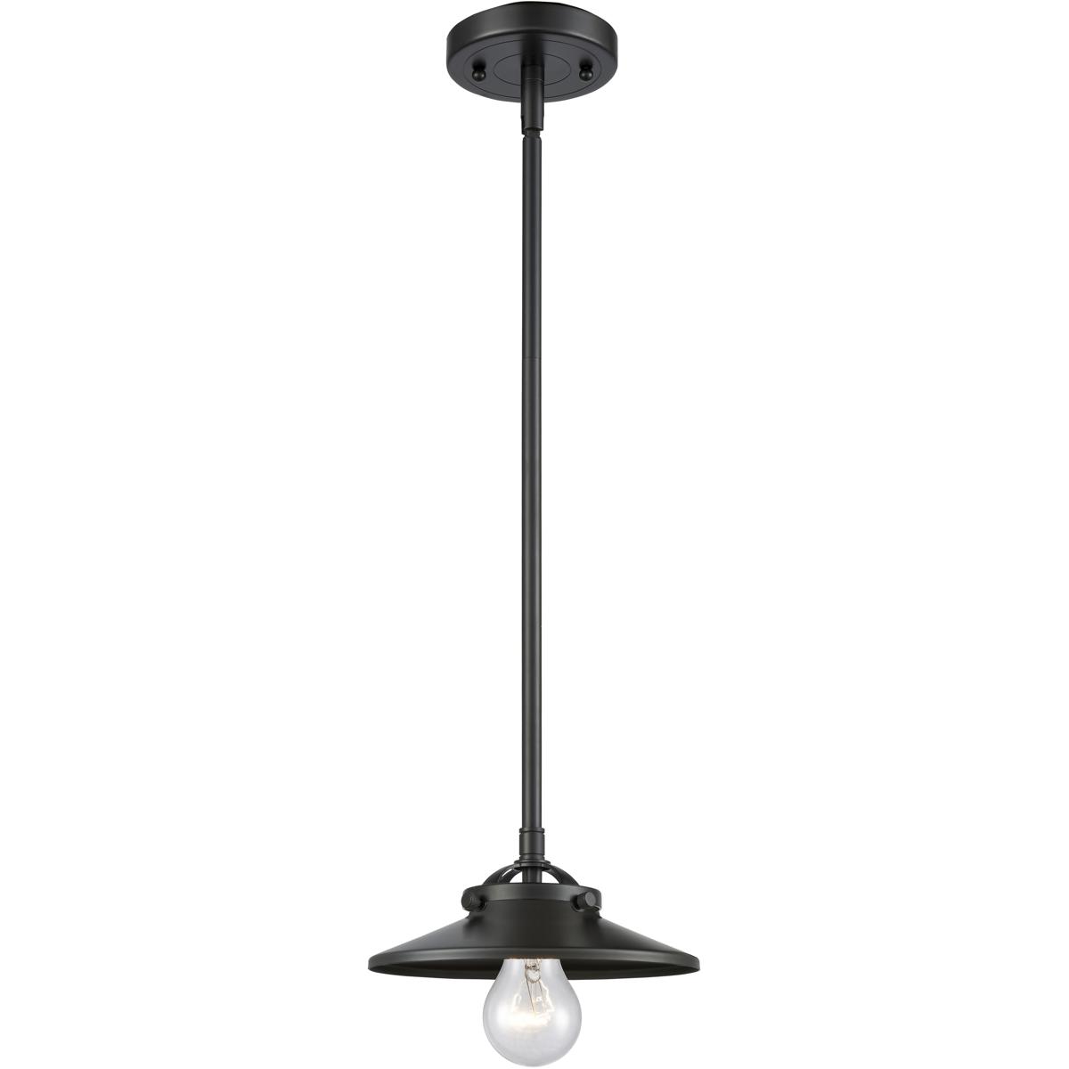 Innovations Lighting 284-1S-OB-M5-OB-LED Nouveau Railroad LED 8 inch Oil Rubbed Bronze Mini Pendant Ceiling Light, Nouveau
