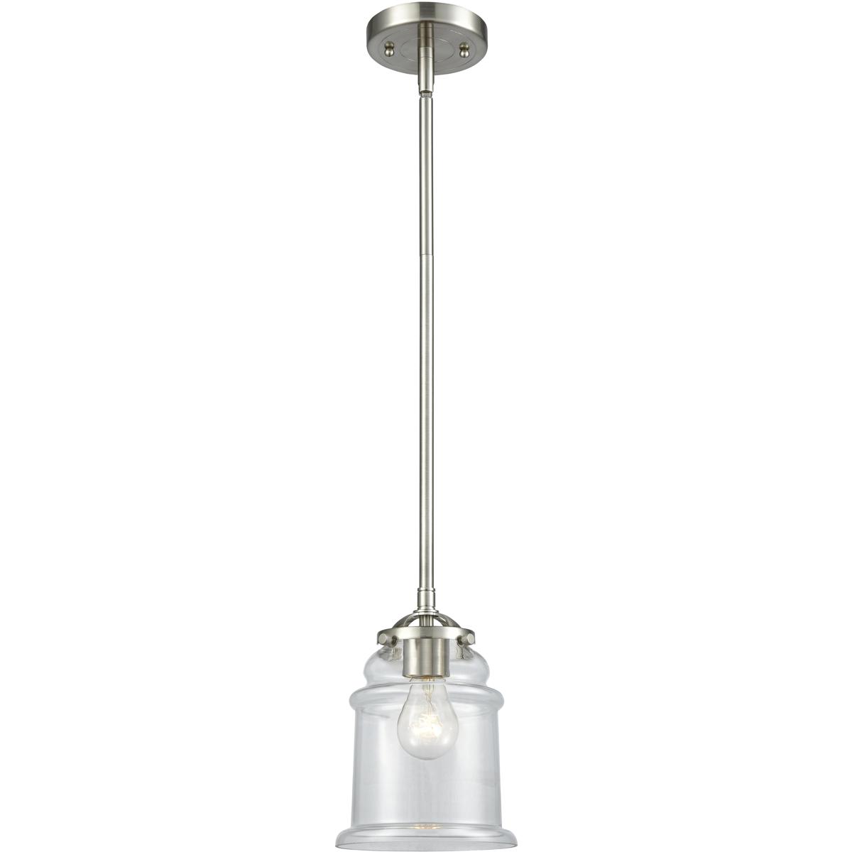 Innovations Lighting 284-1S-SN-G182 Nouveau Canton 1 Light 6 inch Brushed Satin Nickel Mini Pendant Ceiling Light in Incandescent, Clear, Nouveau