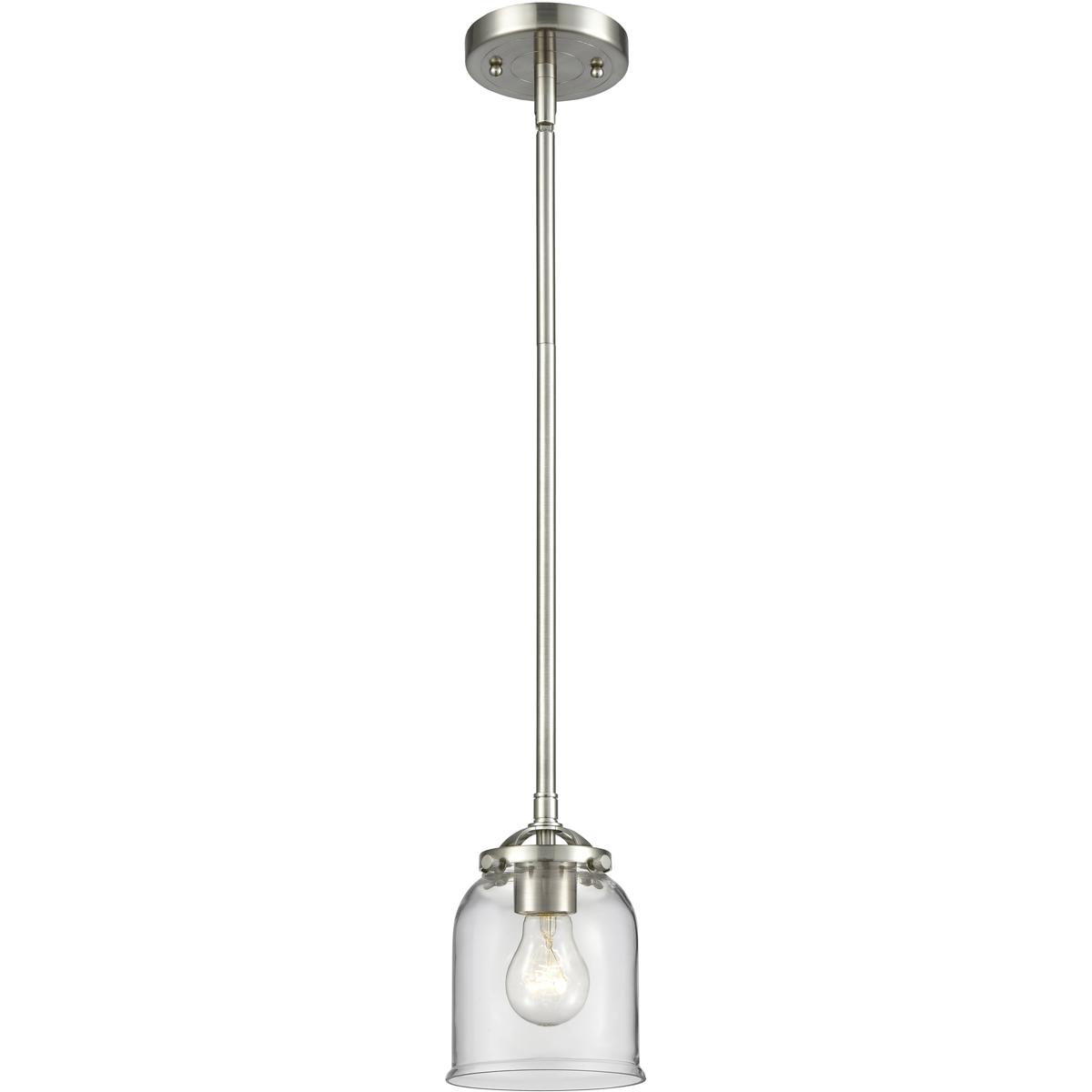 Innovations Lighting 284-1S-SN-G52 Nouveau Bell 1 Light 5 inch Brushed Satin Nickel Mini Pendant Ceiling Light in Incandescent, Clear, Nouveau
