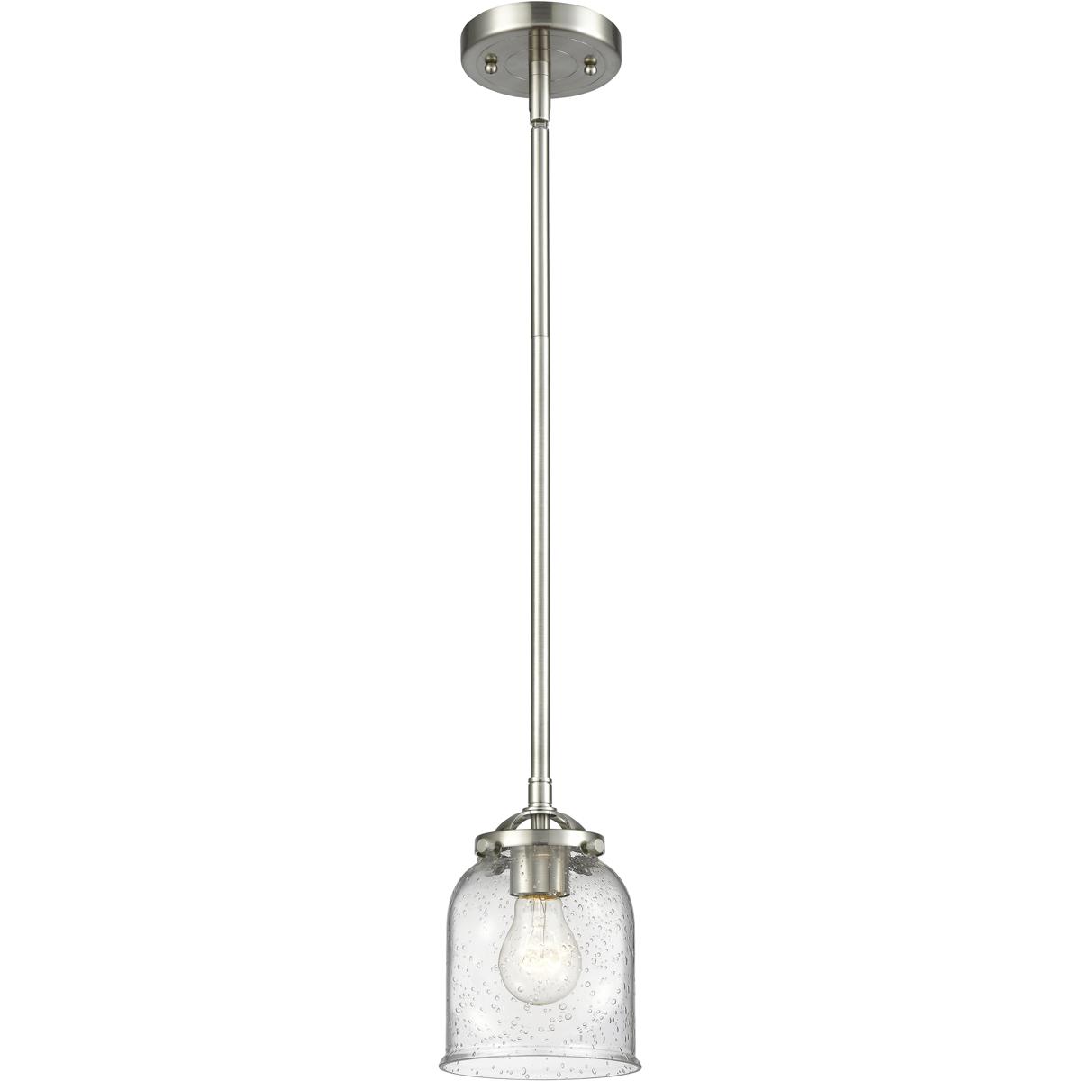 Innovations Lighting 284-1S-SN-G54 Nouveau Bell 1 Light 5 inch Brushed Satin Nickel Mini Pendant Ceiling Light in Incandescent, Seedy, Nouveau