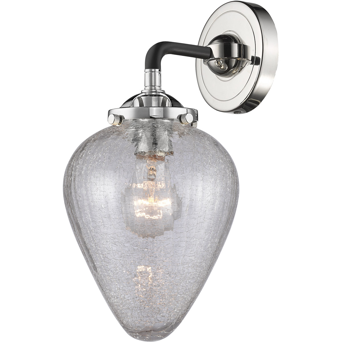 Innovations Lighting 284-1W-BPN-G165-LED Nouveau Geneseo LED 7 inch Black Polished Nickel Sconce Wall Light, Nouveau