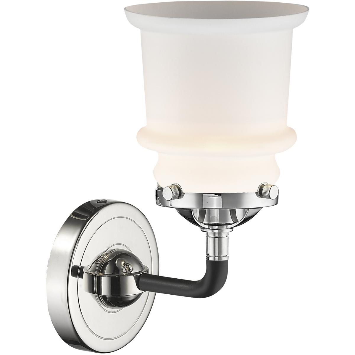 Innovations Lighting 284-1W-BPN-G181S Nouveau Small Canton 1 Light 5 inch Black Polished Nickel Sconce Wall Light in Matte White Glass, Nouveau
