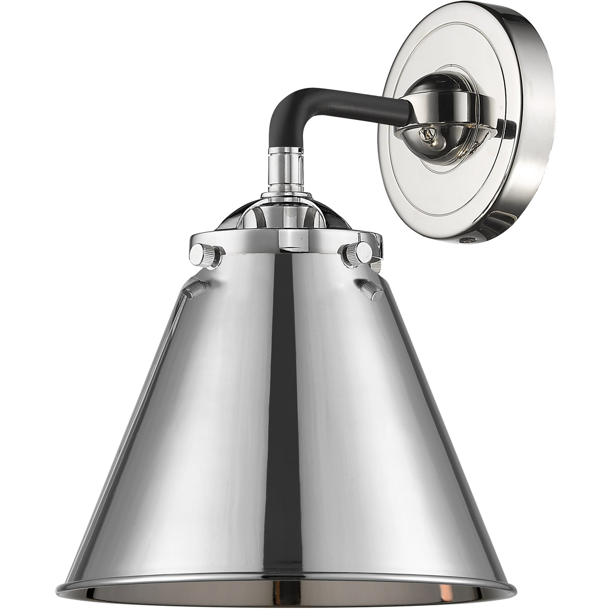 Innovations Lighting 284-1W-BPN-M13-PN-LED Nouveau Appalachian LED 8 inch Black Polished Nickel Sconce Wall Light, Nouveau