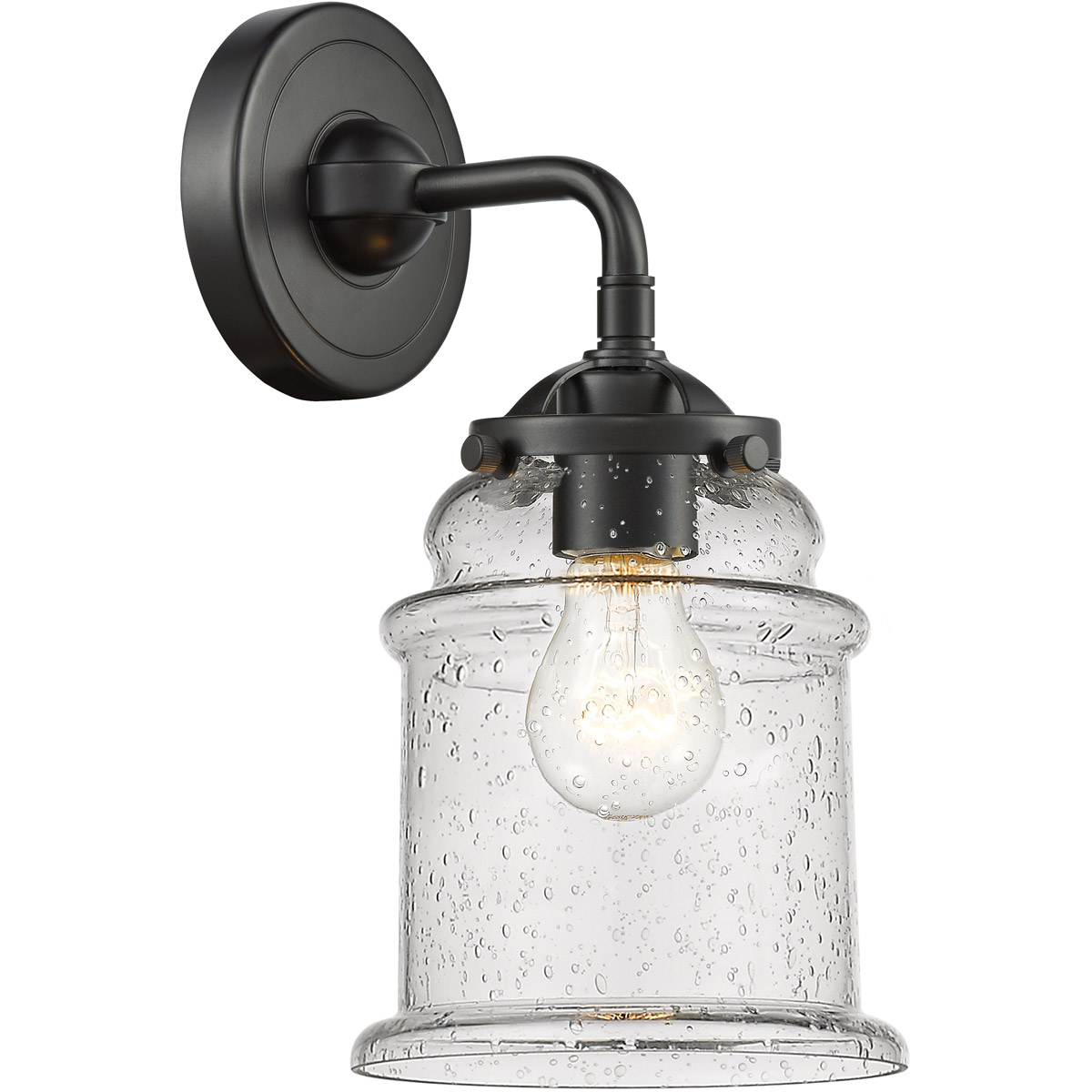 Innovations Lighting 284-1W-OB-G184S Nouveau Small Canton 1 Light 5 inch Oil Rubbed Bronze Sconce Wall Light in Seedy Glass, Nouveau