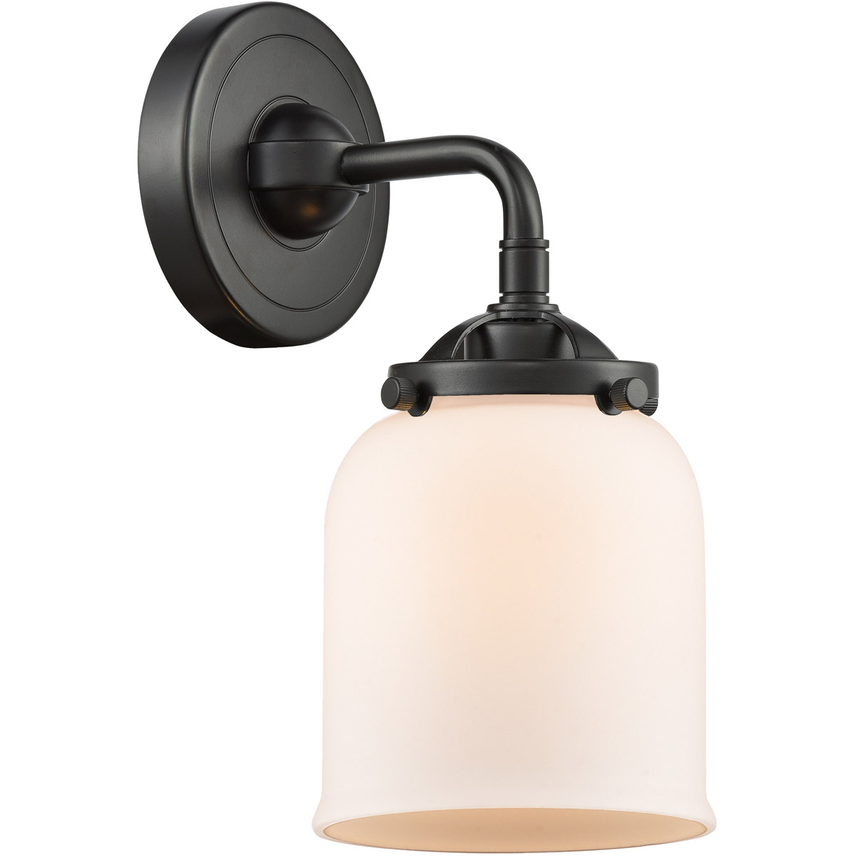 Innovations Lighting 284-1W-OB-G51 Nouveau Small Bell 1 Light 5 inch Oil Rubbed Bronze Sconce Wall Light in Matte White Glass, Nouveau