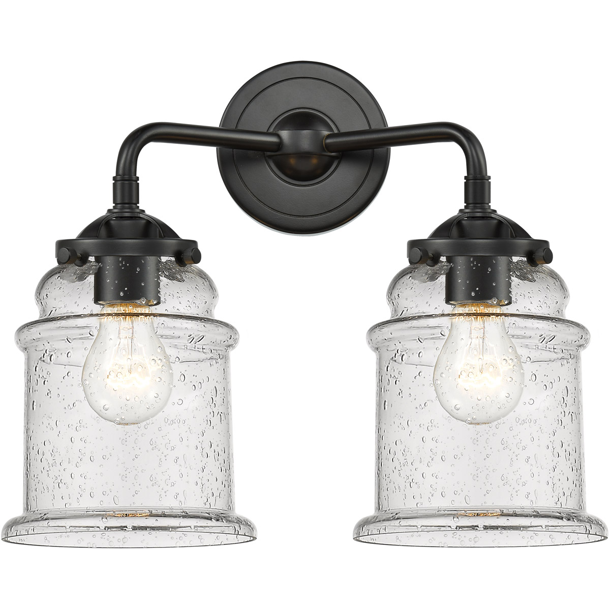 Innovations Lighting 284-2W-OB-G184S Nouveau Small Canton 2 Light 13 inch Oil Rubbed Bronze Bath Vanity Light Wall Light in Seedy Glass, Nouveau